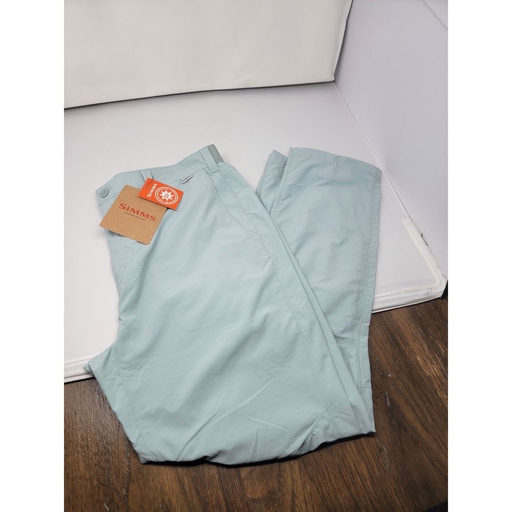 SIMMS Superlight Fishing Outdoor Pants 38x32 Stretch Waist Ocean Breeze Blue